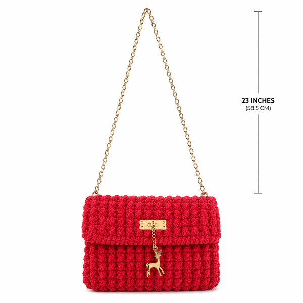 red sling bag