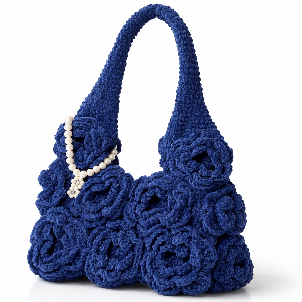 Blue rose handbag