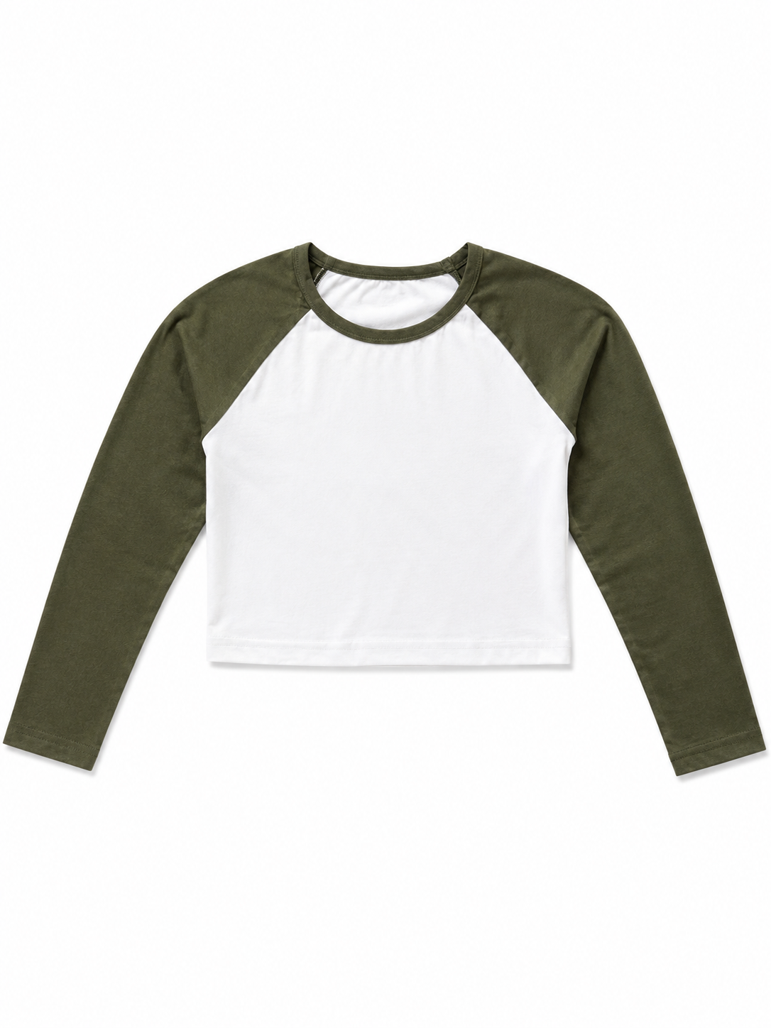 Green crop top full sleeves
